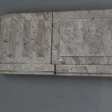 Old fireplace in white marble veined Louis XVI