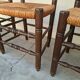 Set of 6 high-backed straw-seated chairs in solid oak from the early 1900s.