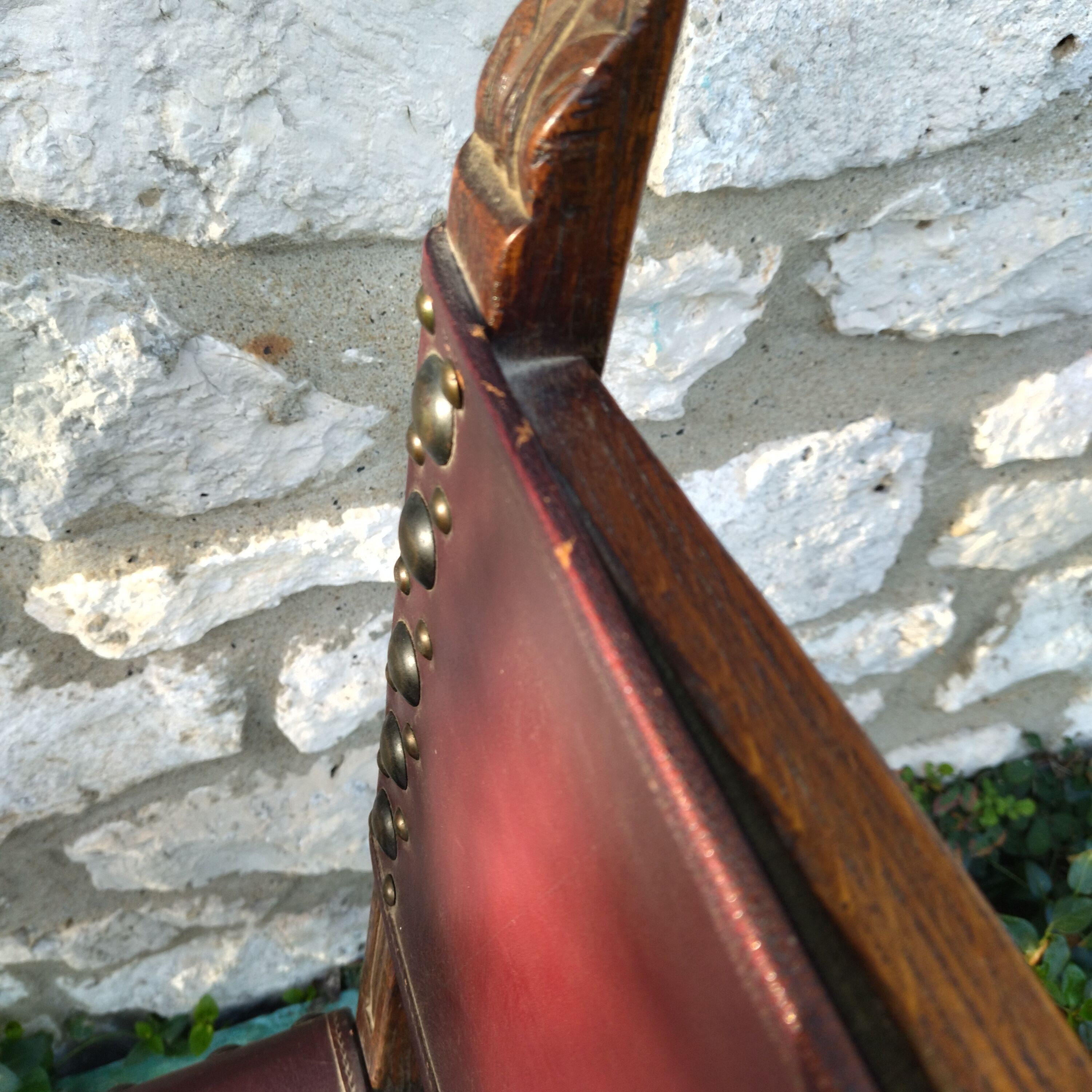 Carved wooden chair medieval style heroic fantasy