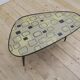 Low mid-century coffee table in formica and wood, Germany 1970.