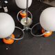 Space age chrome and ceramic chandelier