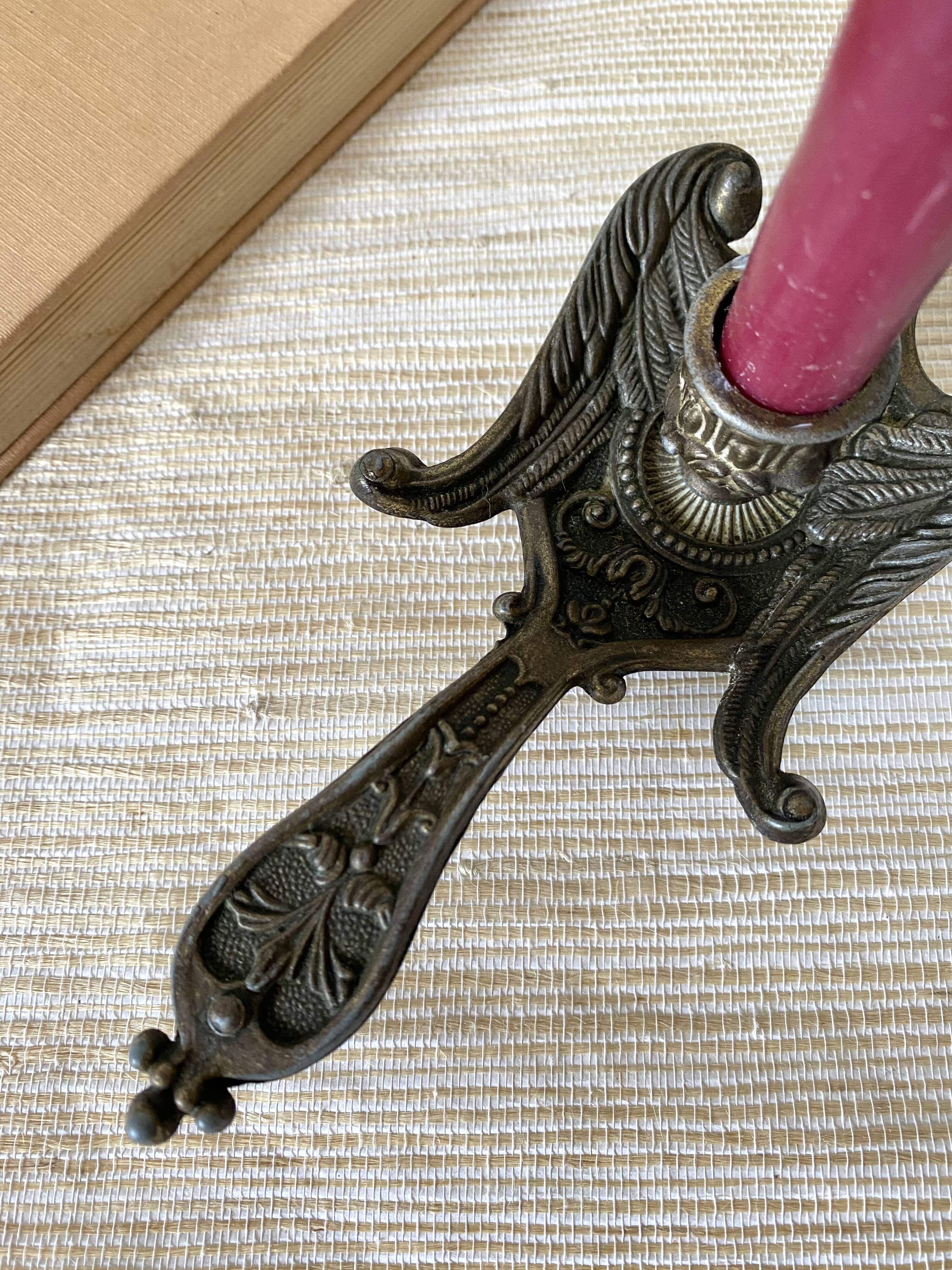 Brass bird candle holder