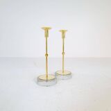 Set of 4 mid-century candle holders Ystad Metall, Sweden, 1950s