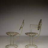 Chaises de jardin modernistes en acier. Années 1960. Lot de 2.