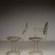Chaises de jardin modernistes en acier. Années 1960. Lot de 2.