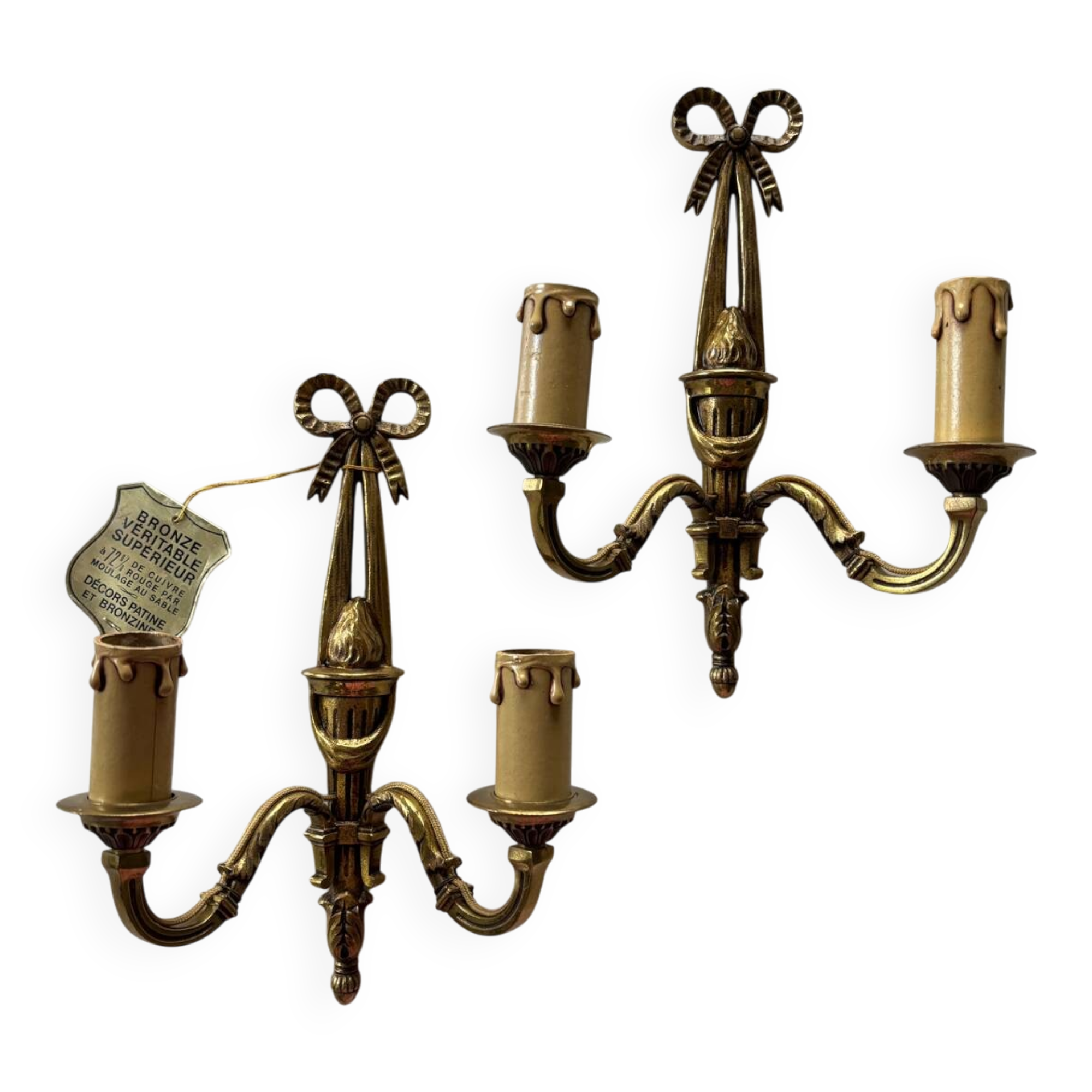 Gilded bronze wall sconces
