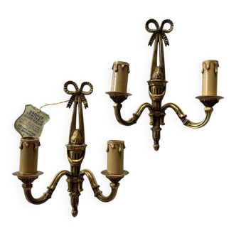 Gilded bronze wall sconces