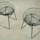 Set of two metal wire stools KM05 designed by Cees Braakman for Pastoe, 1950s