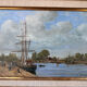 Table by Gérard Roux known as "Rouxe" – Animated marine scene, oil on canvas.