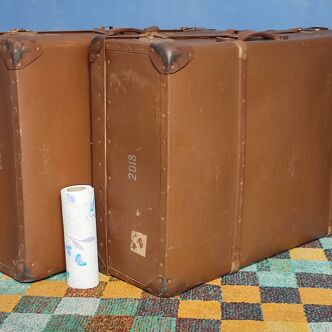 Two Brandt Frères Paris house trunks/suitcases