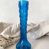 Vase soliflore ancien en verre bleu cobalt