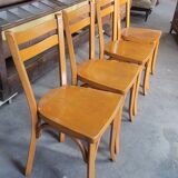 Series of 4 bistro chairs signed Baumann 1950 vintage