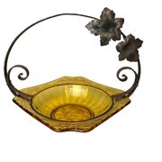 Art Deco, Val Saint Lambert amber glass bowl circa 1930