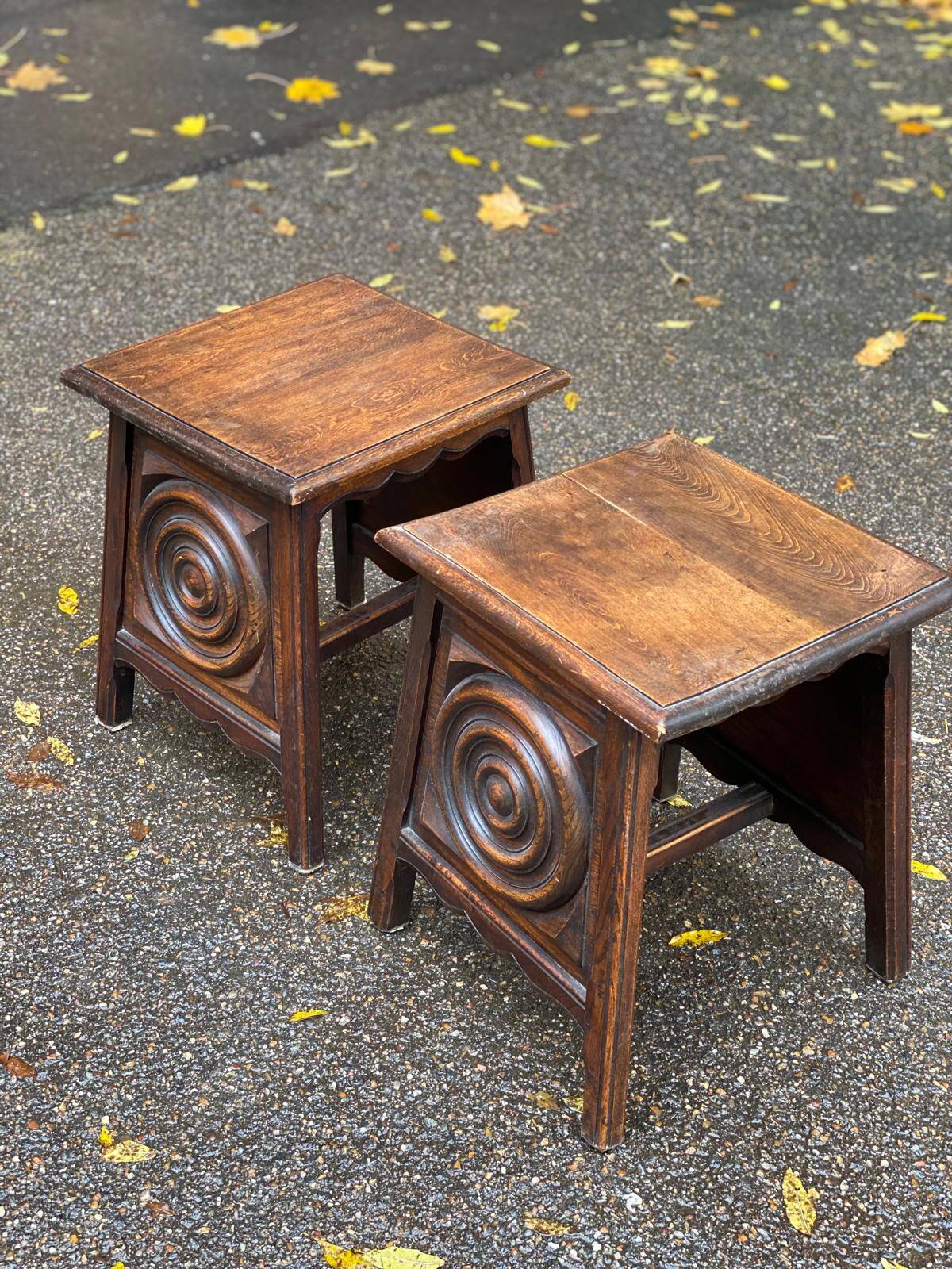 2 Breton bedside tables in solid wood