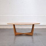 Oval teak coffee table