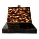 Tray - box with a lid in tortoiseshell plexiglass, 1970s design.
