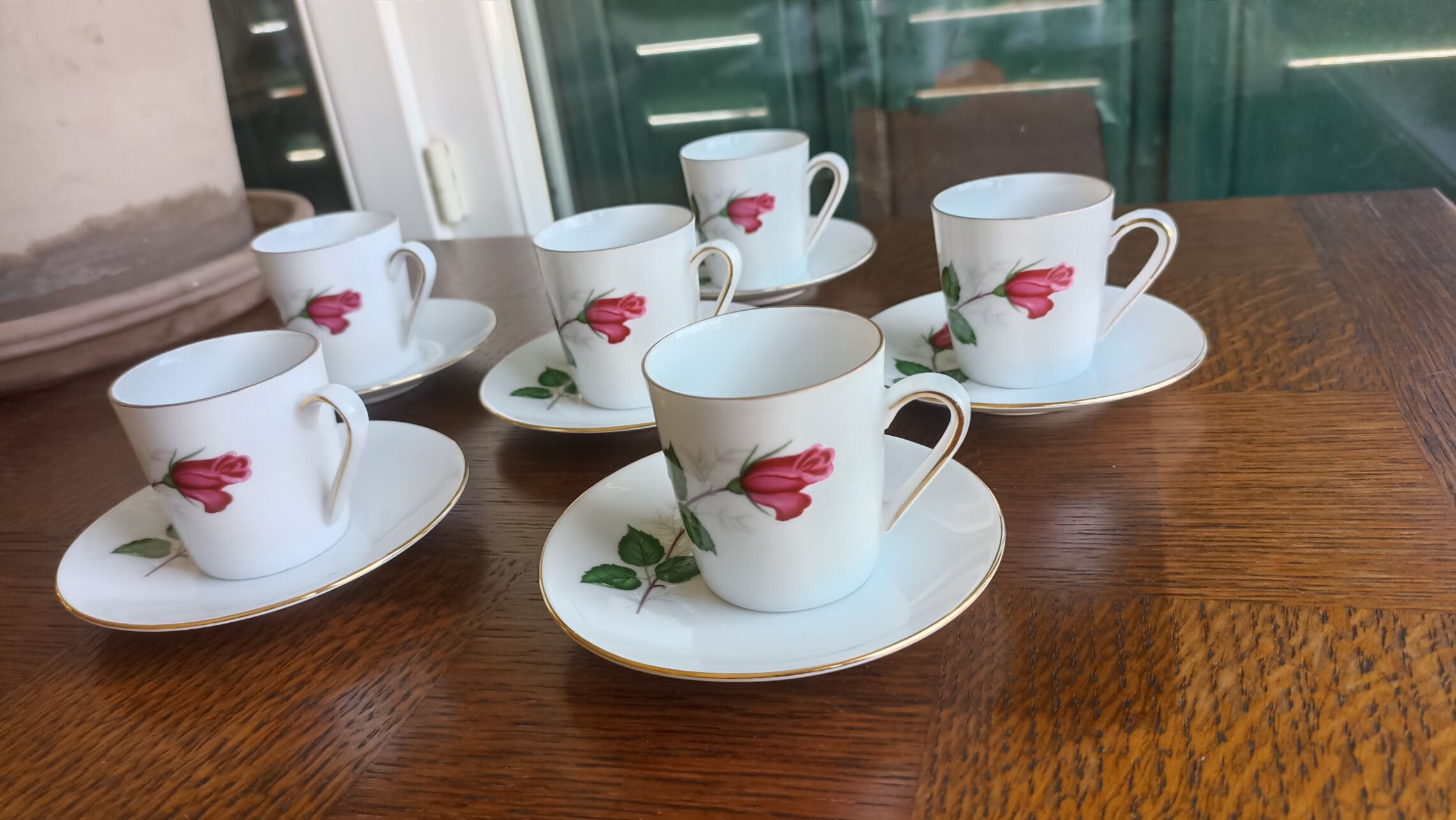 6 espresso cups in Bavarian porcelain Winterling Marktleuthen