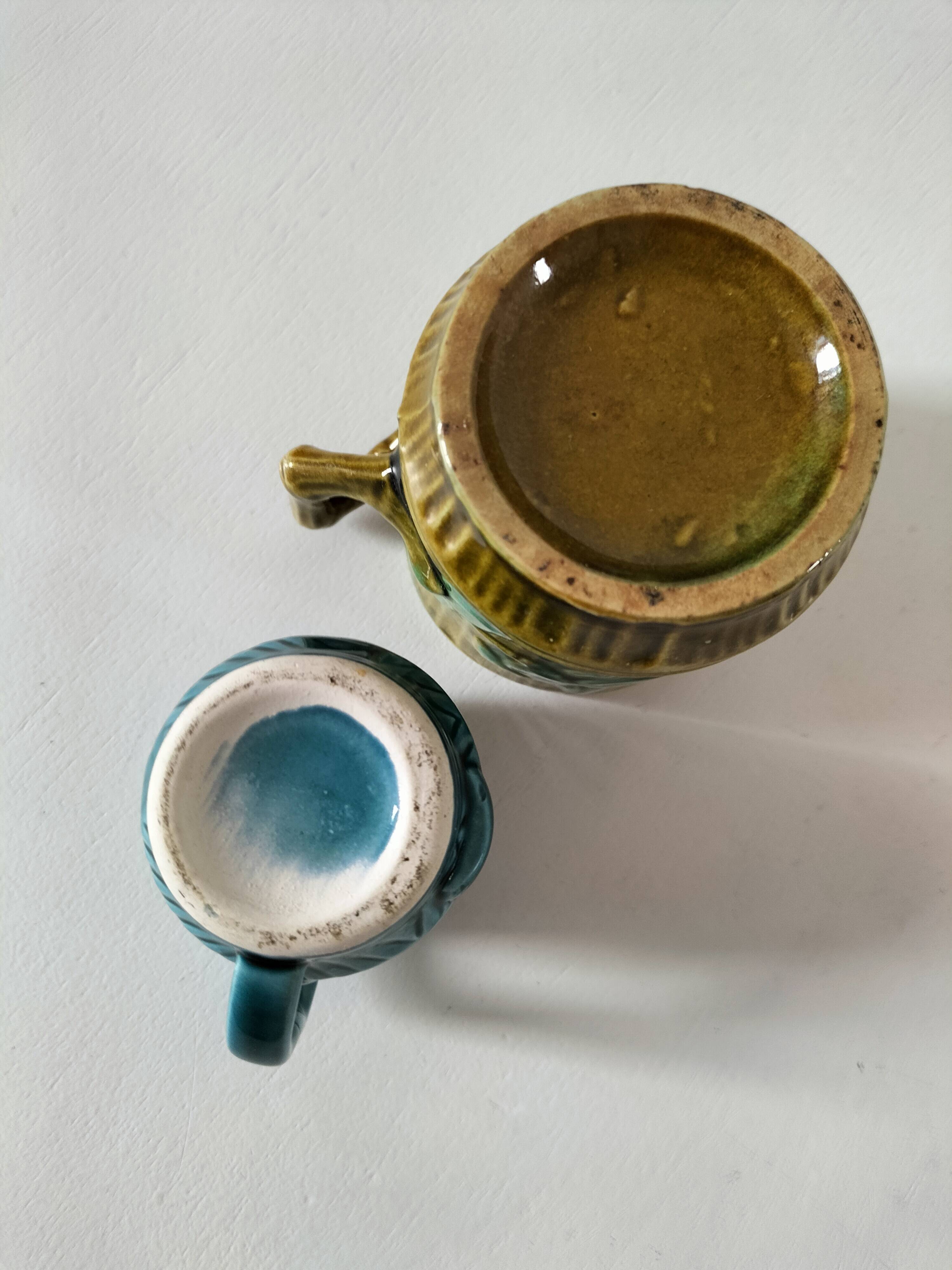 Vintage barbotine cup duo