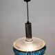 Vintage Chrome & Blue Pendant Lamp - 1970s Massive Belgium Lighting