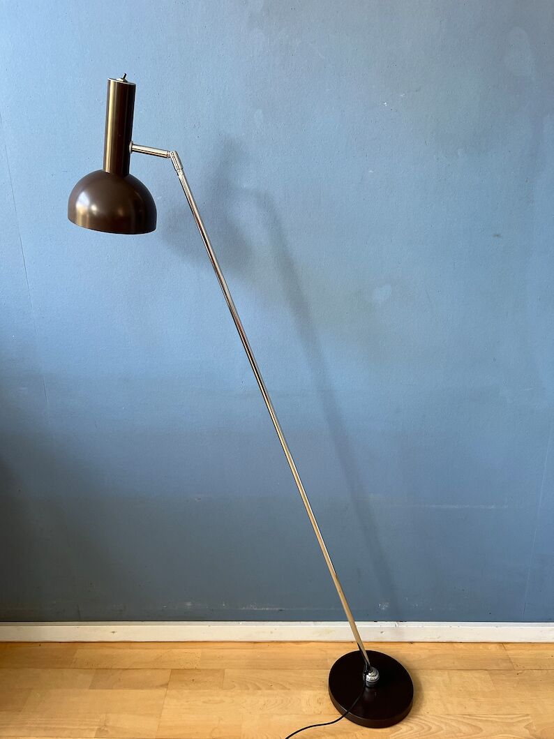 Rotary floor lamp brown ball Hala