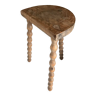 Wooden tripod stool with turned feet
