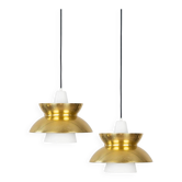 Pair of 2 Doo-Wop pendant lamps by Henning Klok, Louis Poulsen, 1940s
