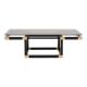 Modernist coffee table – Brass, Black lacquer and Smoked glass – 1970s