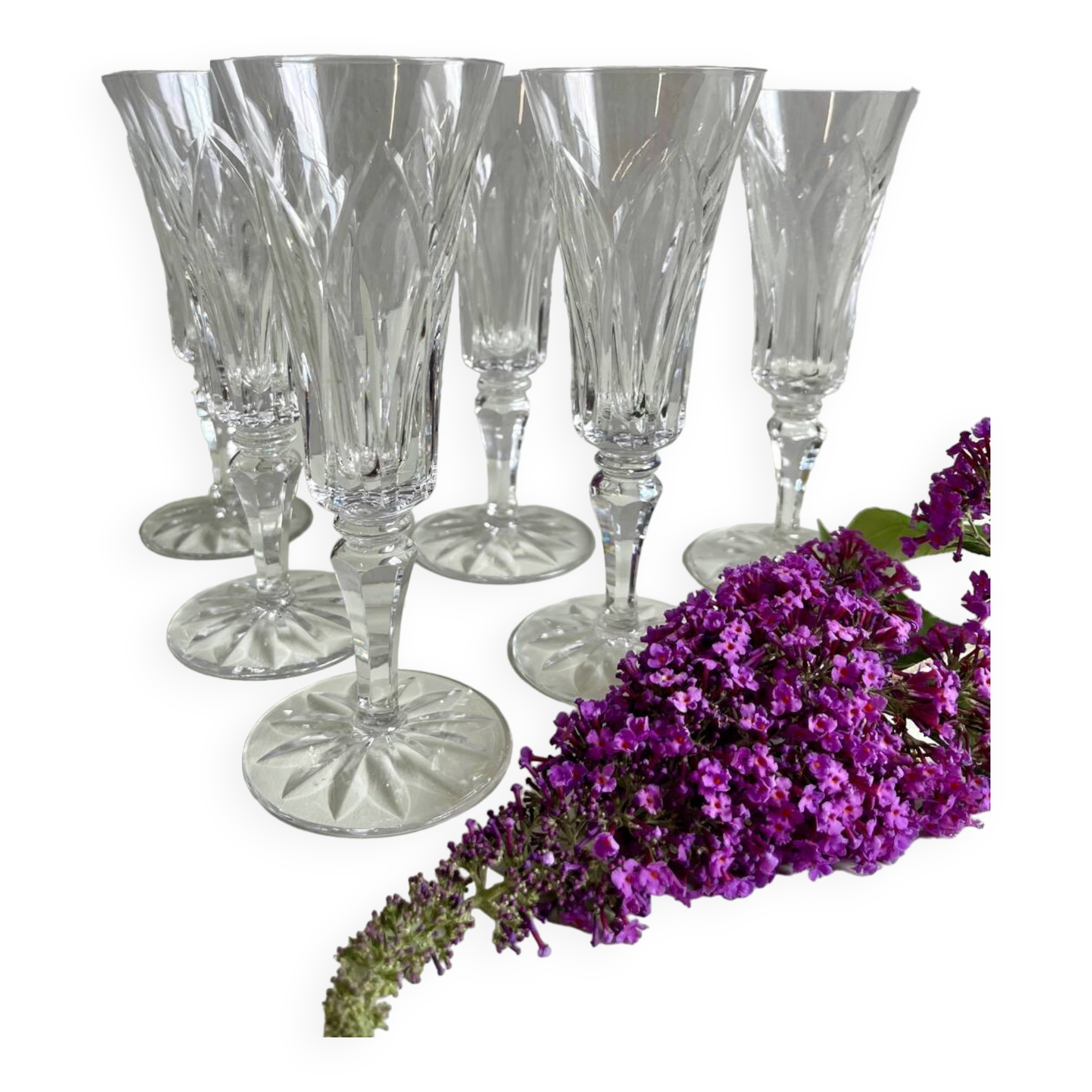 Lot de 6 flûtes cristal St Louis