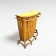 Bamboo and rattan tiki cocktail bar with stools, set of 3, 1960s