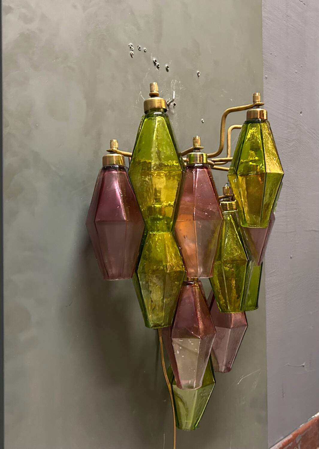 Murano Glass Poliedri Sconces, Italy, 1980s - Set of 2