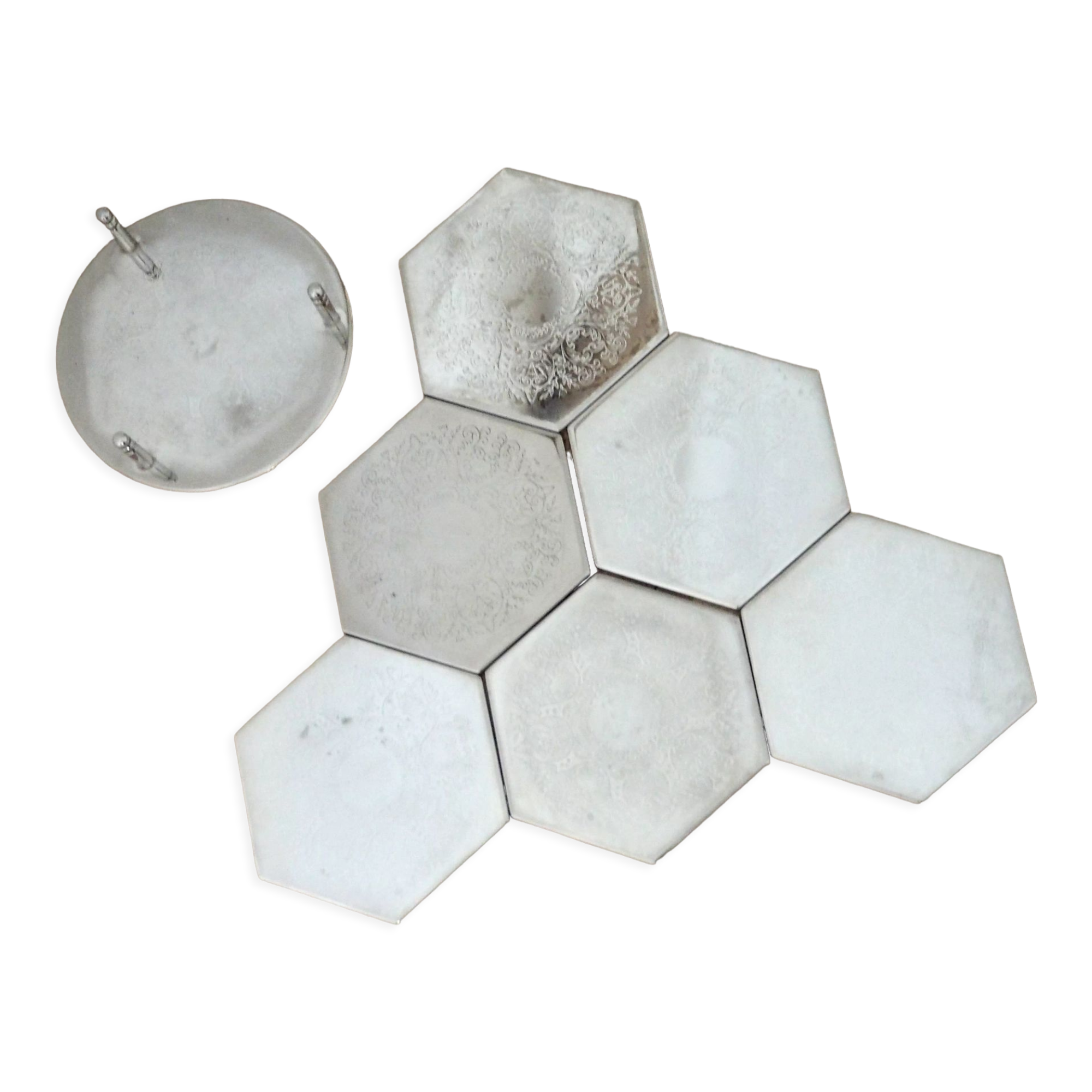 Silver coaster set