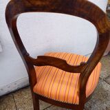 Chaise Louis Philippe restaurée à roulettes