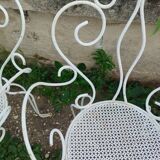 Salon de jardin ancien en fer plein milieu xxeme