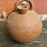 Gargoulette Jug Ball Antique Terracotta Chiseled Vintage #D616