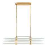Ceiling light by Roberto Volonterio and Cesare Benedetti, brass and glass, 1980.