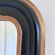 Antique French Louis Philippe full length mirror – black and gold, late 19th century