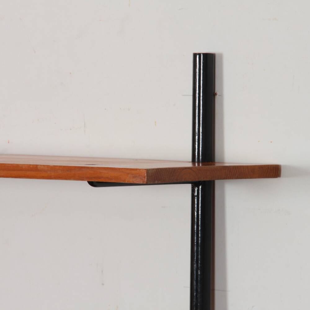 Vintage wooden and metal shelf, 1960