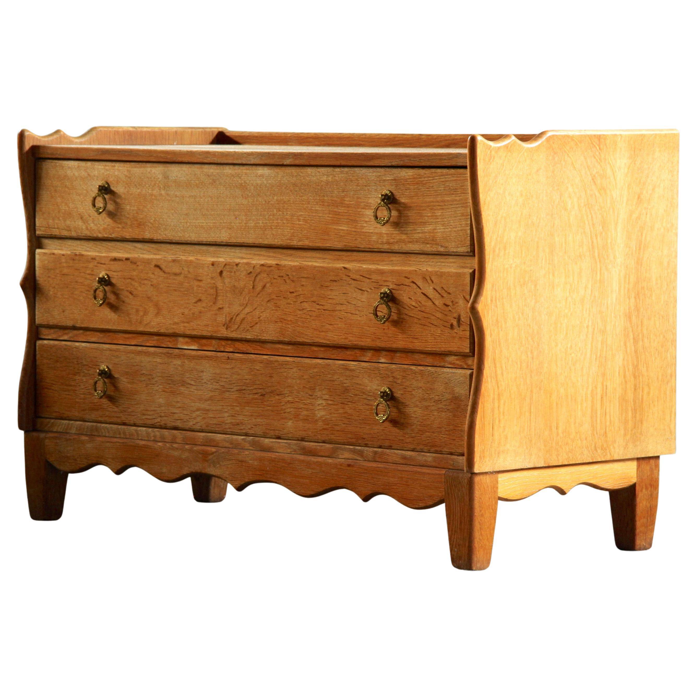 Vintage Danish modern oak dresser attributed to Kjærnulf, 1960s