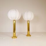 Pair of mid-century brass table lamps by Kosta Elarmatur, Sweden, 1960s.