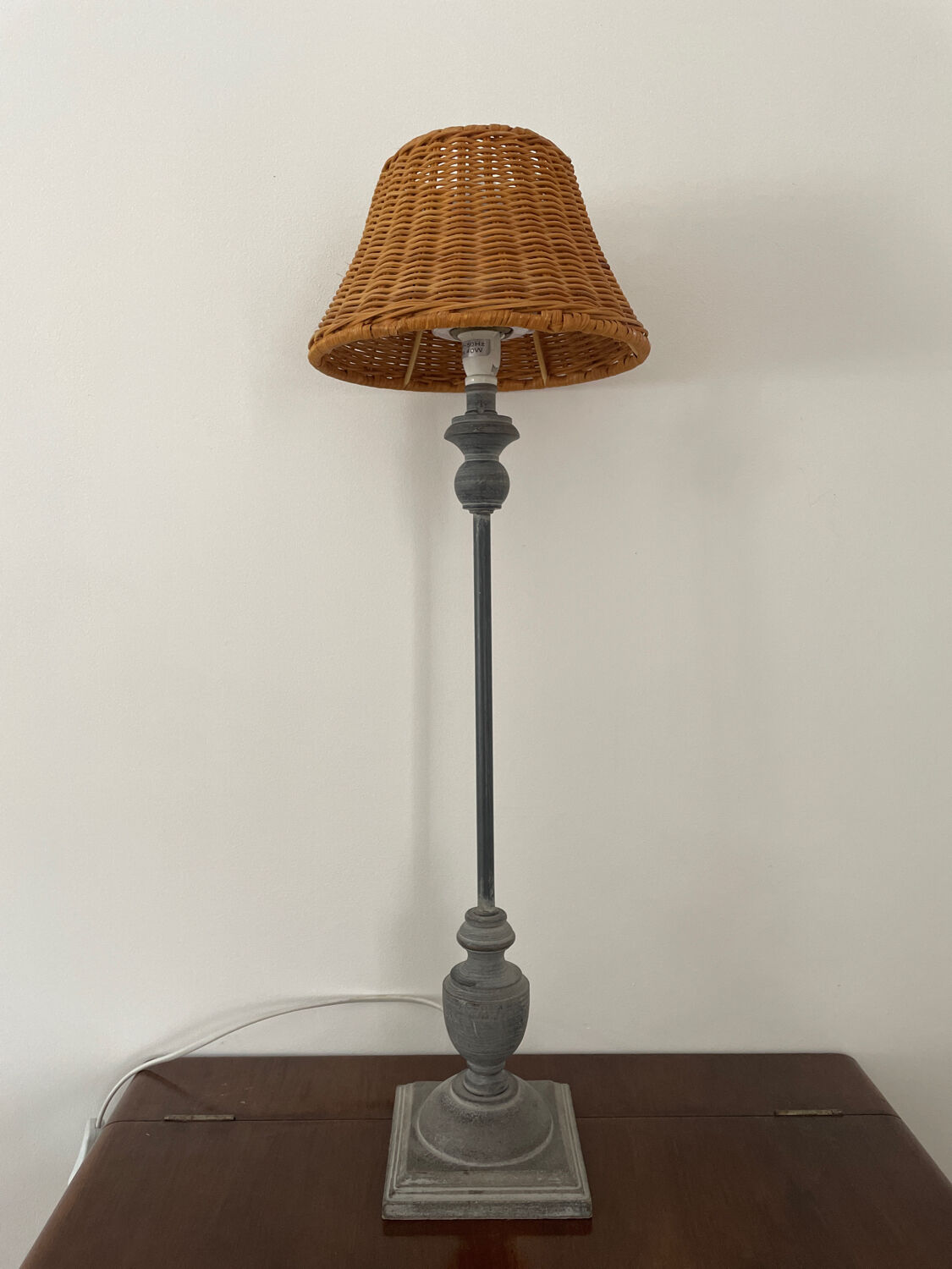 Vintage wood and metal lamp 1980.