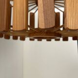 Vintage pine pendant light, Sweden 1970.