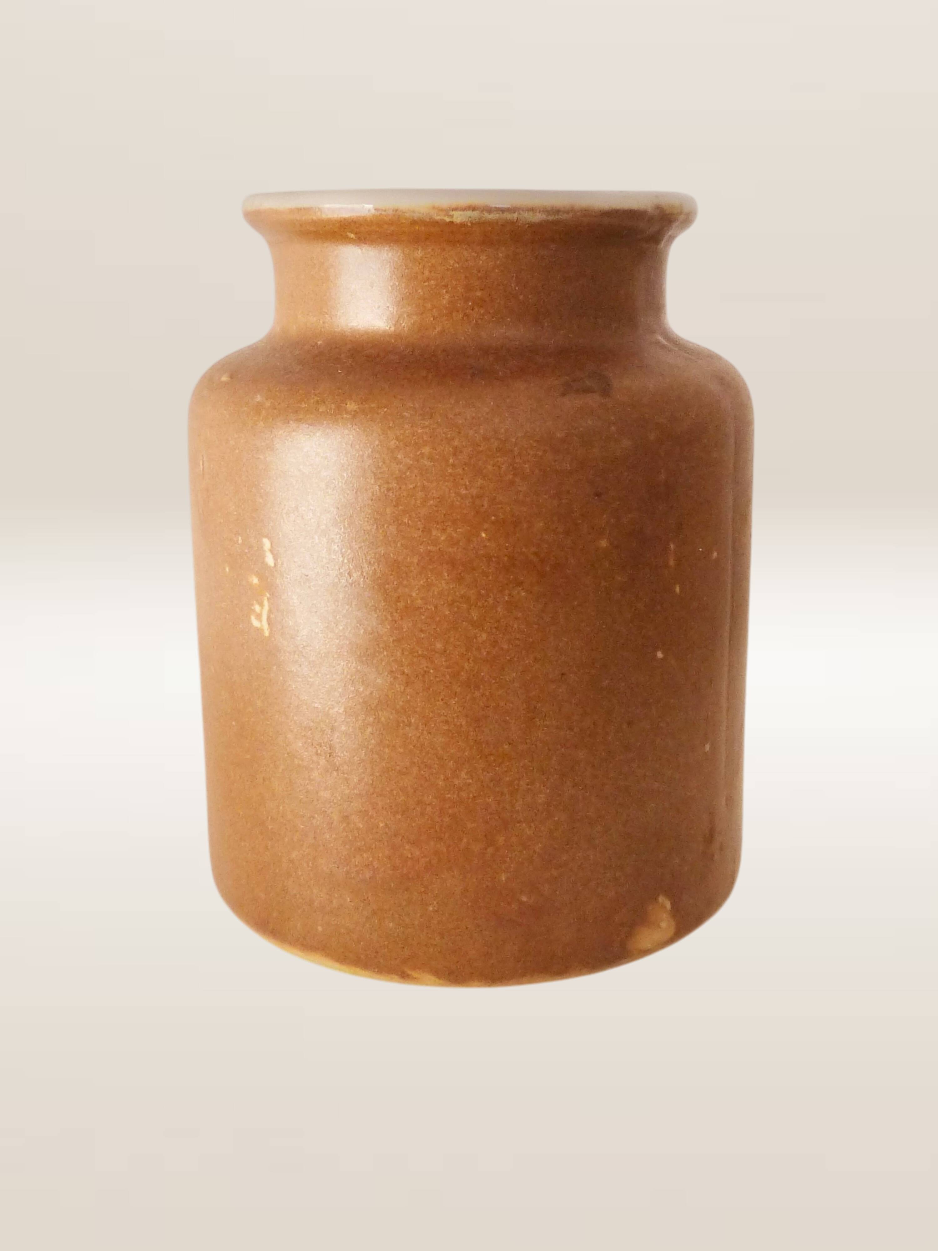 Set of five stoneware mustard pots