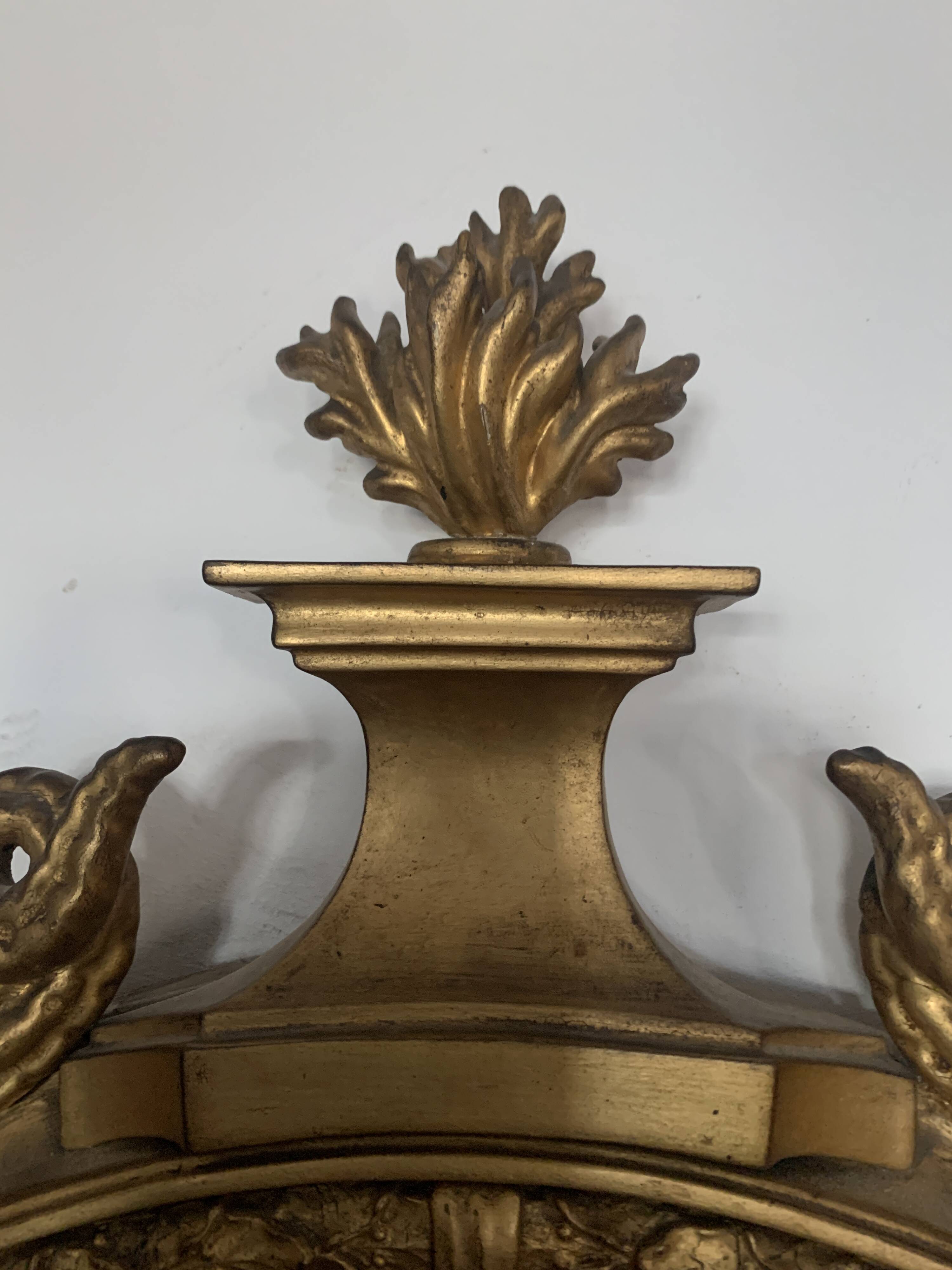 Miroir sorcière en bois sculpté doré XIX siècle
