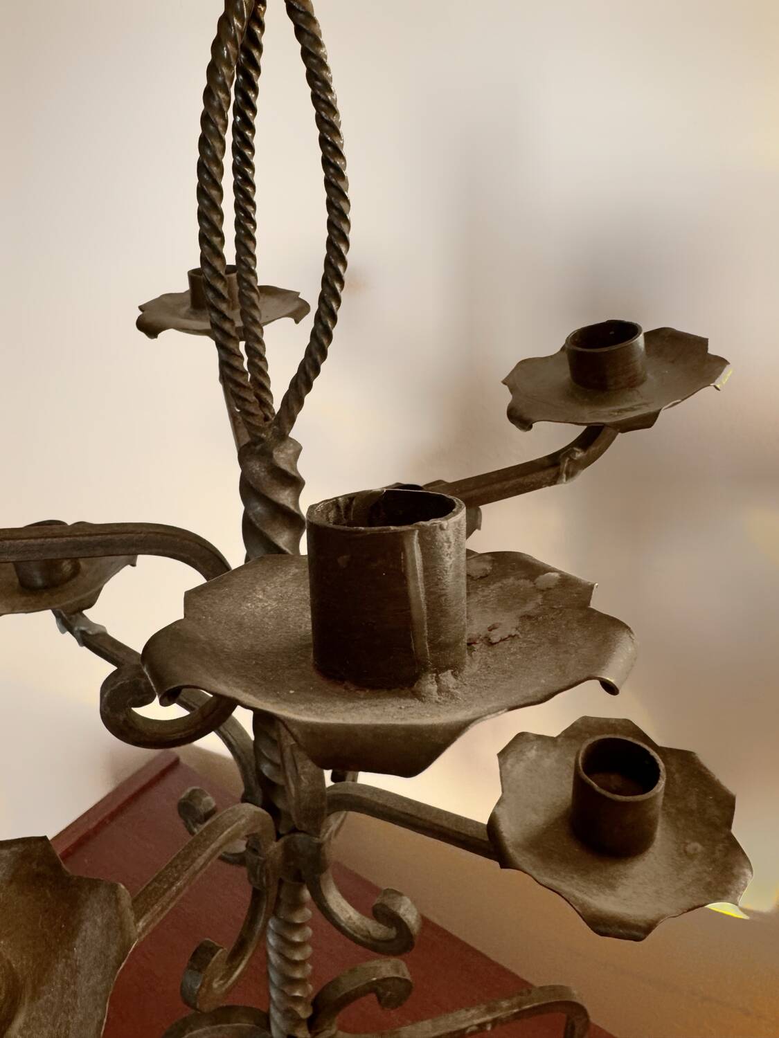 Antique wrought iron candlestick