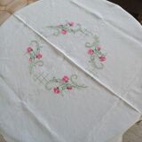 Hand embroidered square tablecloth