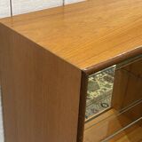 Open teak bookcase shelf