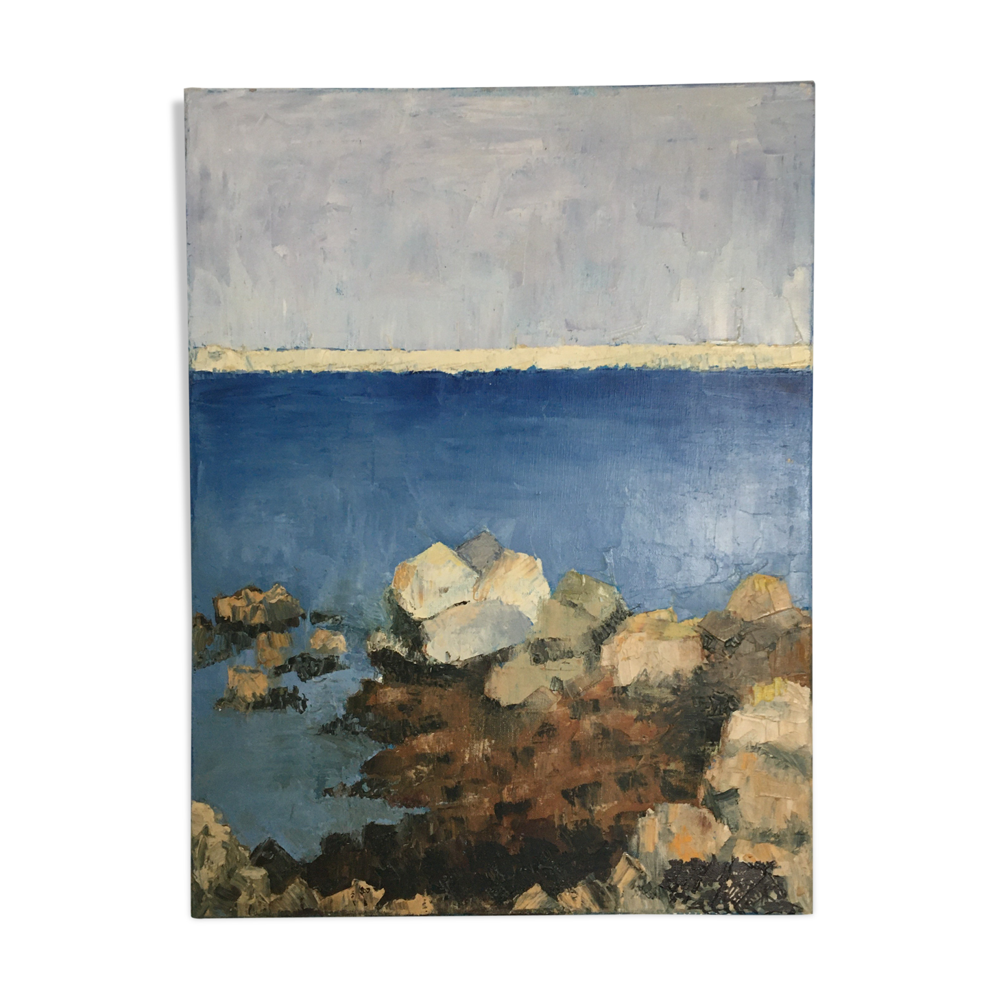 Sea and rocks painting