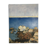 Sea and rocks painting