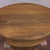 Table basse ovale en teck massif avec plateau pivotant par Silkeborg, Danemark 1960-70