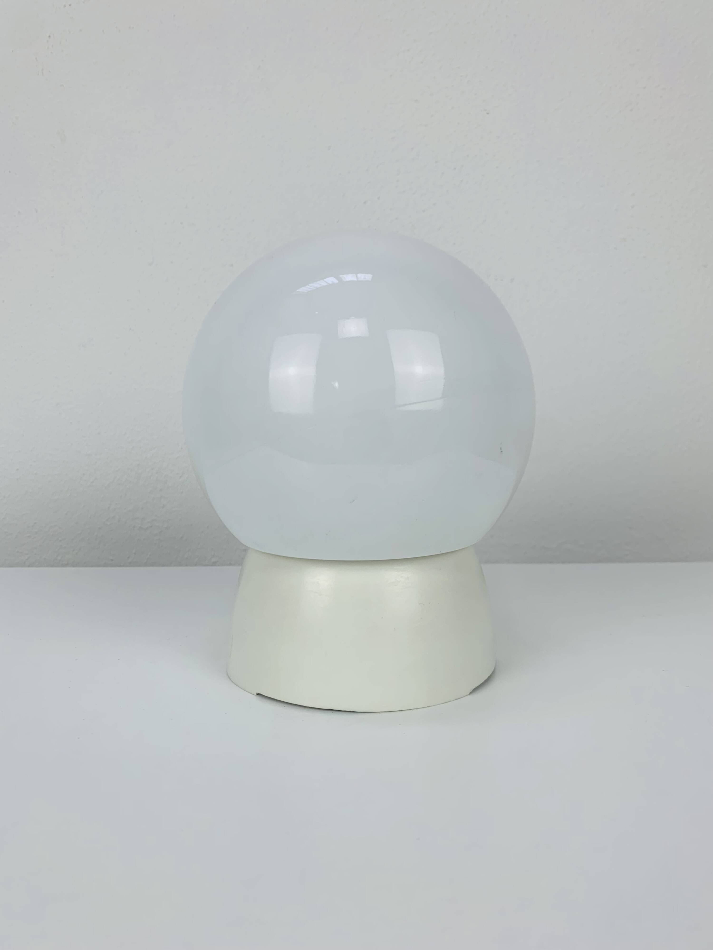 Vintage opaline ball wall lamp from the 60s
